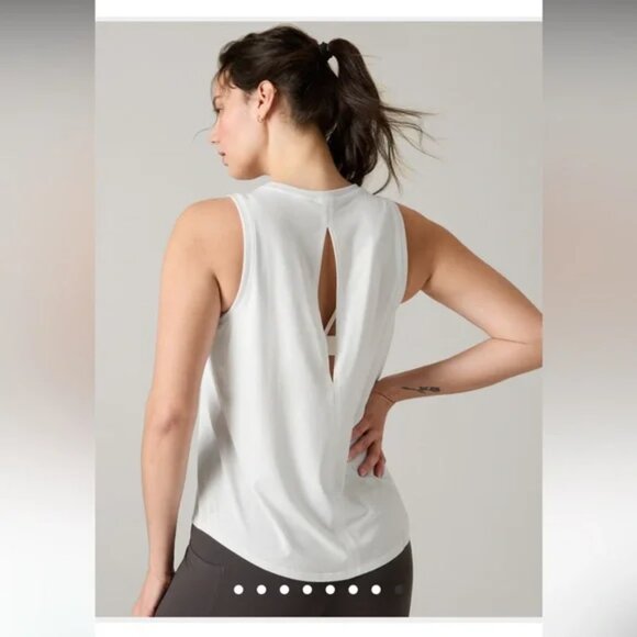 Athleta With Ease Open Back Tank XL NWOT in Bone - Picture 1 of 7